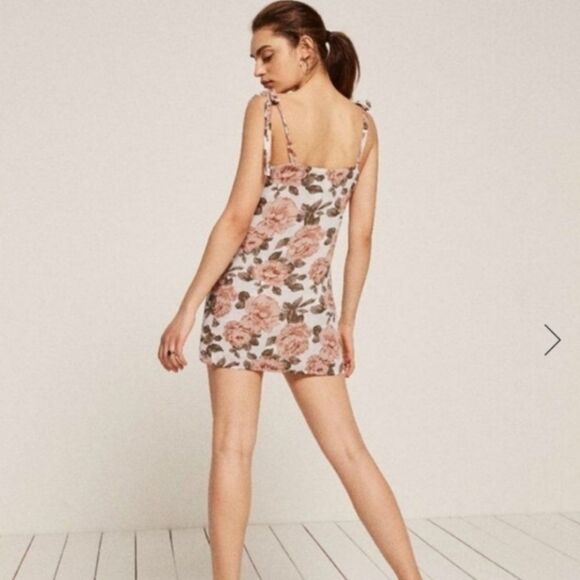 Reformation Dixie Floral Mini Dress in Cream Avery Print Small - Picture 5 of 13